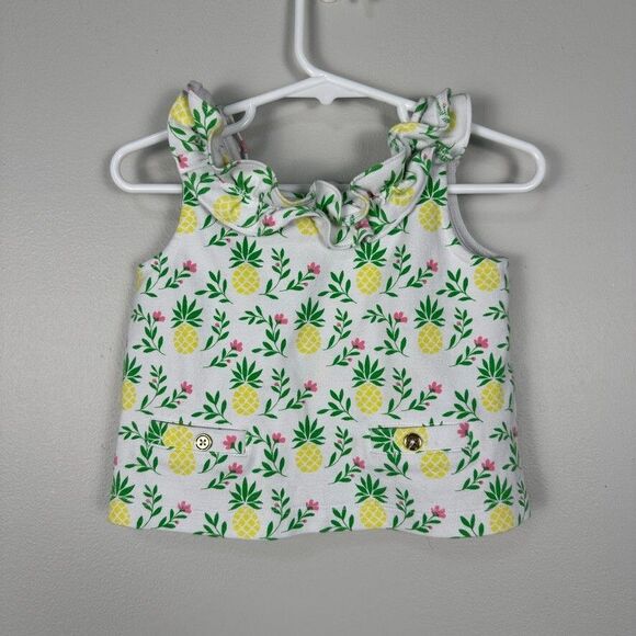 Janie and Jack Girls 2T Toddler Tank Top Shirt Pineapple Ruffle Sleeveless - Picture 1 of 5
